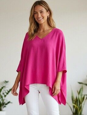 First Love Fuscia Flowy Top One Size!